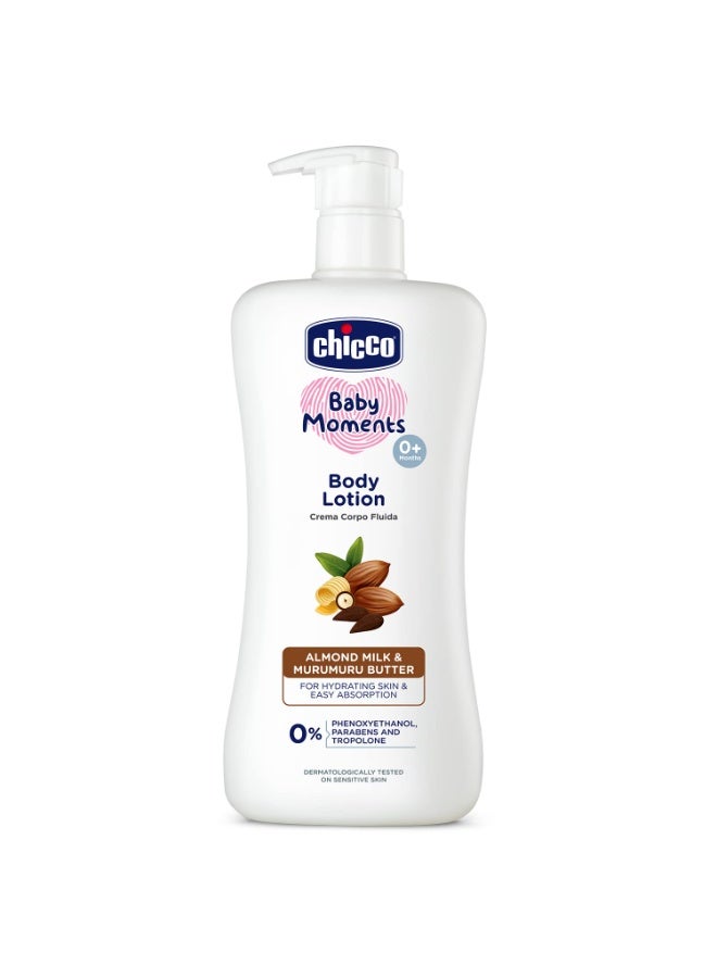 Chicco Baby Moments Body Lotion for Babies, 500ml | Almond Milk & Murumuru Butter | Quick Absorb Formula with Natural Ingredients for Ultra Soft Skin | Dermatologically Tested | Parabens & Phenoxyethanol Free - Image 1